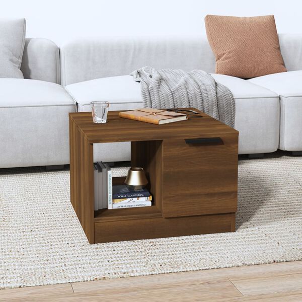 vidaXL Table basse Ch&ecirc;ne marron 50x50x36 cm Bois d'ing&eacute;nierie