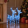 vidaXL Rennes de No&euml;l 2 pcs 80 LED Bleu Acrylique
