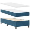 vidaXL Lit &agrave; ressort LED avec matelas Bleu fonc&eacute; 80 x 200 cm tissu