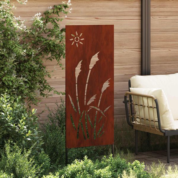 vidaXL &Eacute;cran de confidentialit&eacute; de jardin Fretwork Rouill&eacute; 50 x 140 cm
