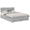 vidaXL Cadre de lit Gris Sonoma 140 x 190 cm Bois d'ing&eacute;nierie