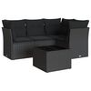 vidaXL Salon de jardin 5 pcs avec coussins noir r&eacute;sine tress&eacute;e