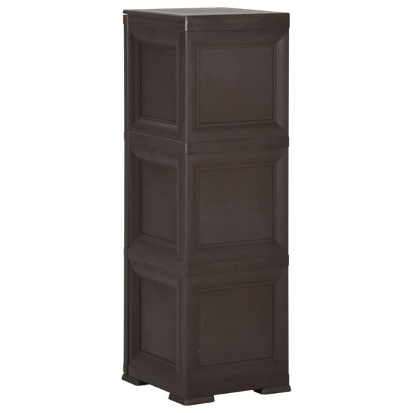vidaXL Armoire en plastique 40x43x125 cm Design de bois Marron