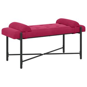 vidaXL Banc capitonn&eacute; &agrave; boutons avec coussins Bordeaux Velours