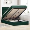 vidaXL Cadre de lit ottoman avec matelas vert fonc&eacute; 120x190 cm velours