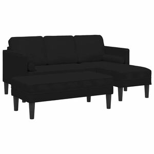 vidaXL Ensemble de Canap&eacute;s 2 pc Noir Polyester