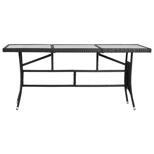 vidaXL Table de jardin noir 170x80x74 cm r&eacute;sine tress&eacute;e