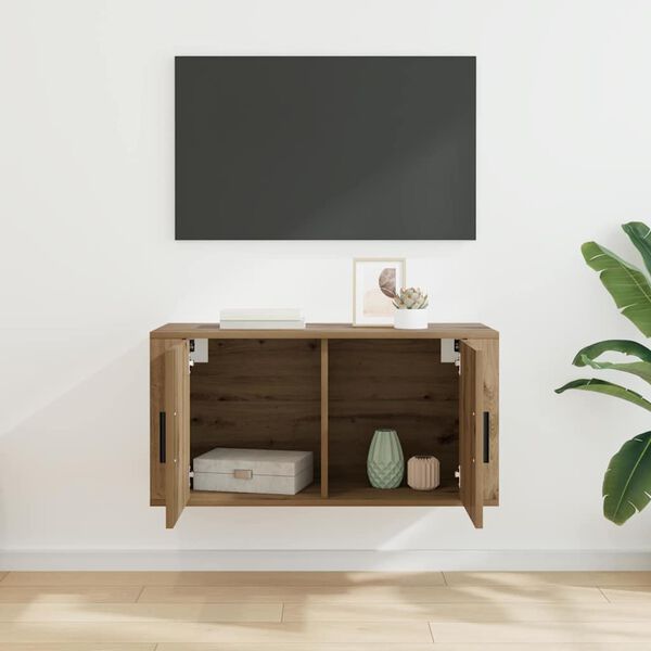 vidaXL Meuble TV mural Montage mural ch&ecirc;ne artisanal 80 x 34,5 x 40 cm