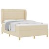 vidaXL Lit &agrave; ressorts avec matelas Cr&egrave;me 190 x 140 cm tissu