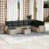 vidaXL Salon de jardin 9 pcs avec coussins gris clair r&eacute;sine tress&eacute;e