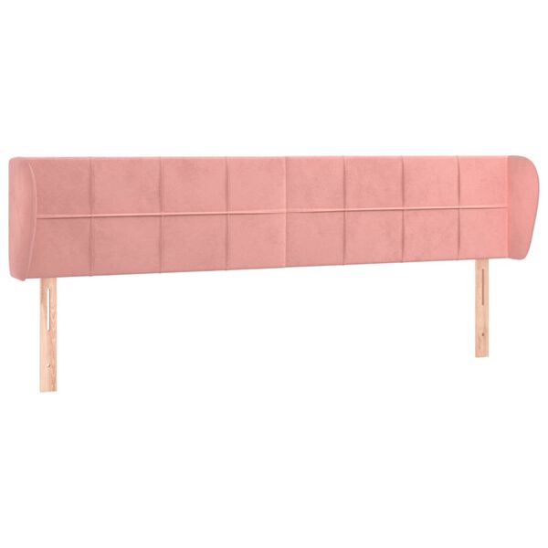 vidaXL T&ecirc;te de lit avec oreilles Rose 203x23x78/88 cm Velours