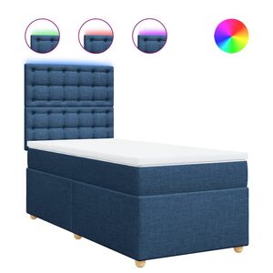 vidaXL Sommier &agrave; lattes de lit avec matelas Bleu 80x200 cm Tissu
