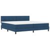vidaXL Lit boxspring avec matelas avec matelas Bleu 200 x 200 cm tissu