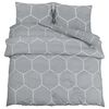 vidaXL Ensemble de housse de couette Gris 140x200 cm Coton