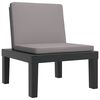 vidaXL Chaise longue avec coussins anthracite PP