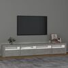 vidaXL Meuble TV avec lumières LED Gris béton 240x35x40 cm