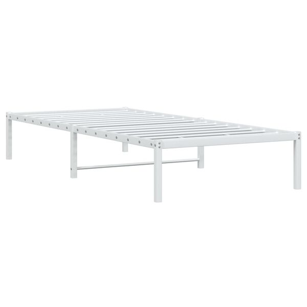 vidaXL Cadre de lit m&eacute;tal sans matelas blanc 90x190 cm
