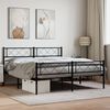 vidaXL Cadre de lit m&eacute;tal sans matelas avec pied de lit noir 160x200cm