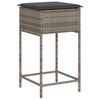 vidaXL Ensemble de bar de jardin 7 pcs avec coussins gris poly rotin