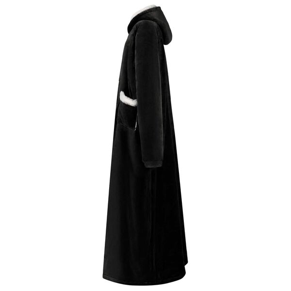 vidaXL Sweat &agrave; capuche couverture Noir L Polaire et flanelle