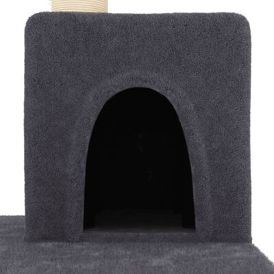 vidaXL Arbre à chat avec griffoirs en sisal gris foncé 123 cm