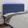vidaXL T&ecirc;te de lit &agrave; LED Bleu 180x7x118/128 cm Tissu