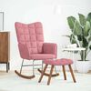 vidaXL Chaise &agrave; bascule avec repose-pied rose velours