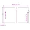vidaXL Store lat&eacute;ral r&eacute;tractable Anthracite 140 x 300 cm
