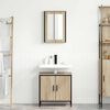 vidaXL Ensemble de mobilier de salle de bain avec &eacute;tag&egrave;re 2 pcs Marron