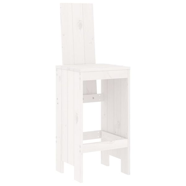 vidaXL Ensemble de bar de jardin 5 pcs blanc bois massif de pin
