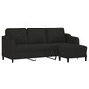 vidaXL Canap&eacute; &agrave; 3 places avec repose-pieds Noir 180 cm Tissu