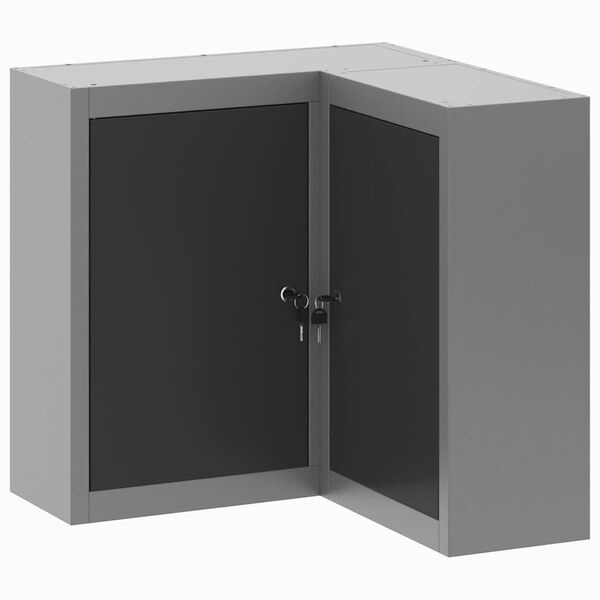 vidaXL Armoire à outils avec étagère Noir et gris 55 x 55 x 55 cm