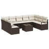 vidaXL Ensemble de canap&eacute; de jardin 10 pcs Marron et Cr&egrave;me polyrotin