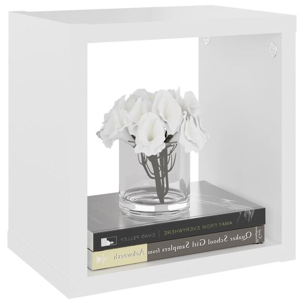 vidaXL &Eacute;tag&egrave;res cube murales 4 pcs Blanc 22x15x22 cm