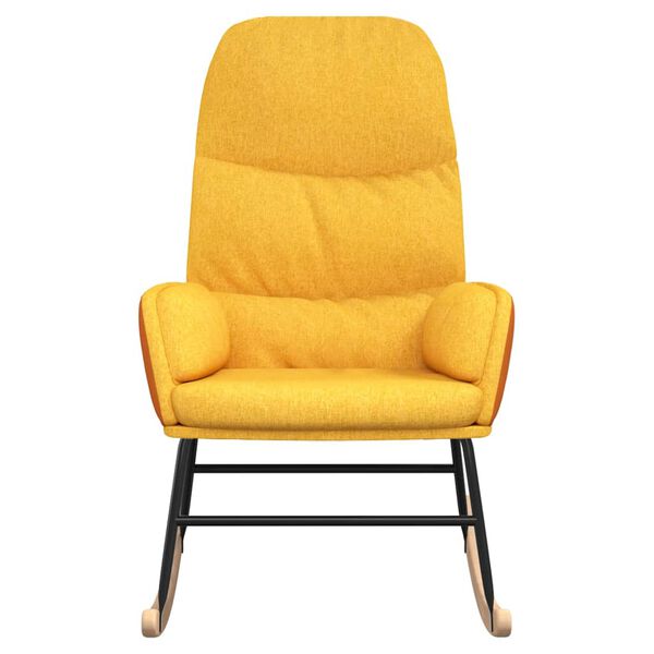 vidaXL Chaise &agrave; bascule Jaune moutarde Tissu