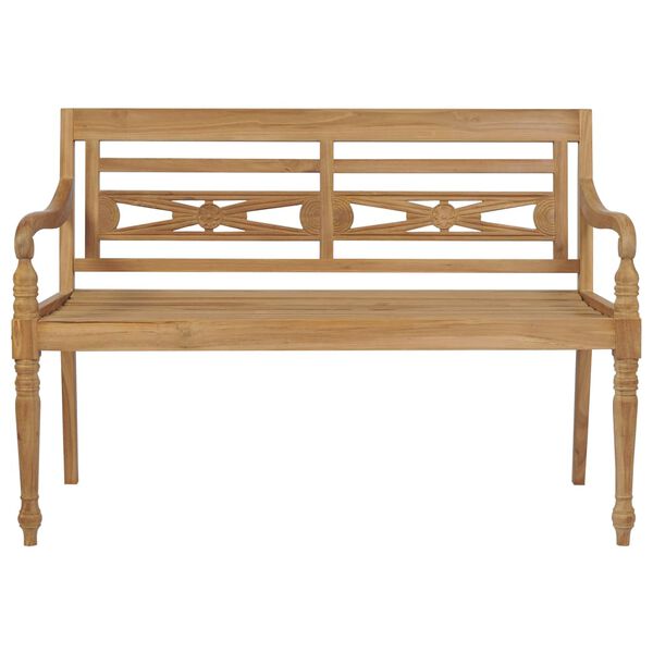 vidaXL Banc Batavia avec coussin bleu 150 cm Bois de teck massif