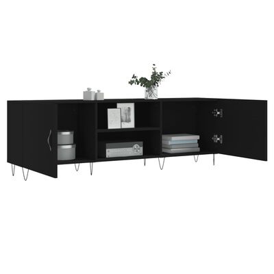 vidaXL Meuble TV noir 150x30x50 cm bois d'ingénierie