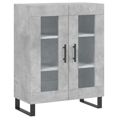 vidaXL Buffet haut Gris béton 69,5x34x180 cm Bois d'ingénierie