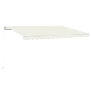 vidaXL Auvent manuel r&eacute;tractable avec LED 450x350 cm Cr&egrave;me