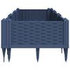 vidaXL Jardini&egrave;re avec piquets bleu gris 125x40x28,5 cm PP