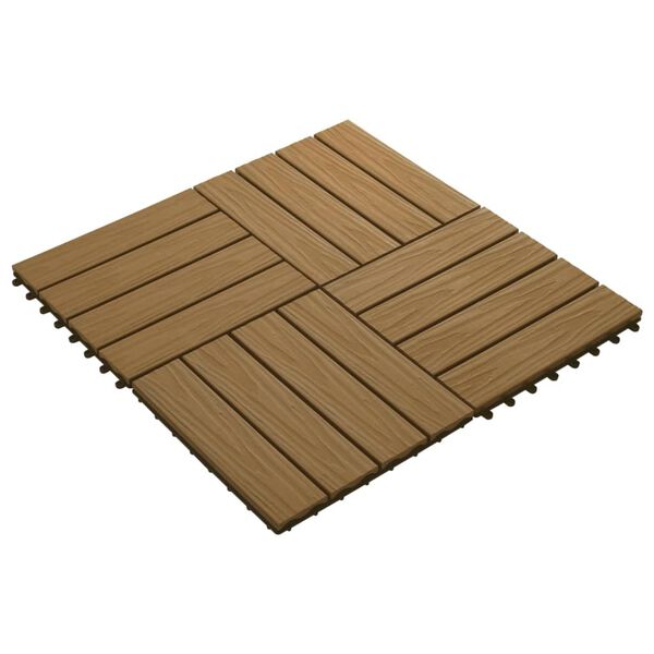 vidaXL Carreau de terrasse en relief 11 pcs WPC 30x30 cm 1 m²