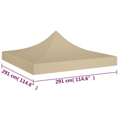 vidaXL Toit de tente de réception 3x3 m Beige 270 g/m²