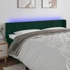 vidaXL T&ecirc;te de lit &agrave; LED Vert fonc&eacute; 203x16x78/88 cm Velours