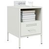 vidaXL Table de chevet blanc 36x39x50,5 cm acier