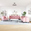 vidaXL Ensemble de canap&eacute; Chesterfield et traversins 3pcs rose velours