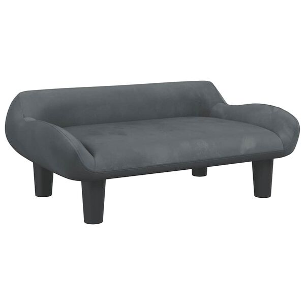 vidaXL Lit pour chien gris fonc&eacute; 70x40x24 cm velours