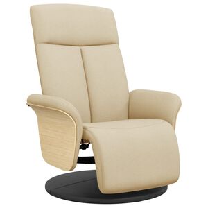 vidaXL Fauteuil inclinable avec repose-pied cr&egrave;me tissu