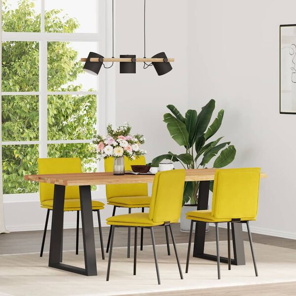 vidaXL Chaises &agrave; manger lot de 4 jaune velours