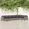 vidaXL Salon de jardin 8 pcs avec coussins Gris R&eacute;sine tress&eacute;e