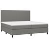 vidaXL Sommier &agrave; lattes de lit et matelas et LED Gris fonc&eacute; 200x200 cm
